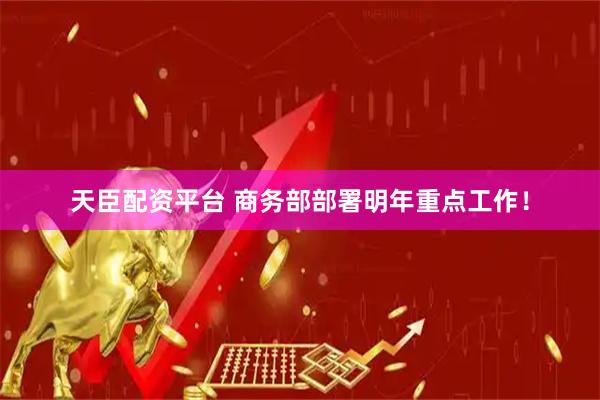 天臣配资平台 商务部部署明年重点工作！